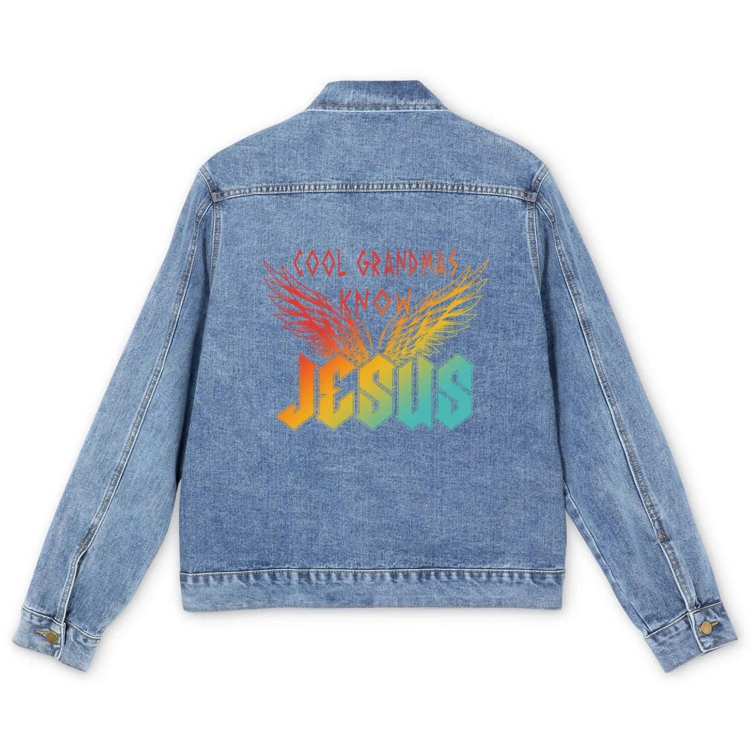 Cool Grandmas Know Jesus Men's Denim Jackets