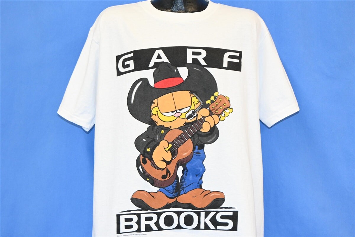 90s Garf Garth Brooks Garfield Comic Strip Funny Country Music Spoof t-shirt