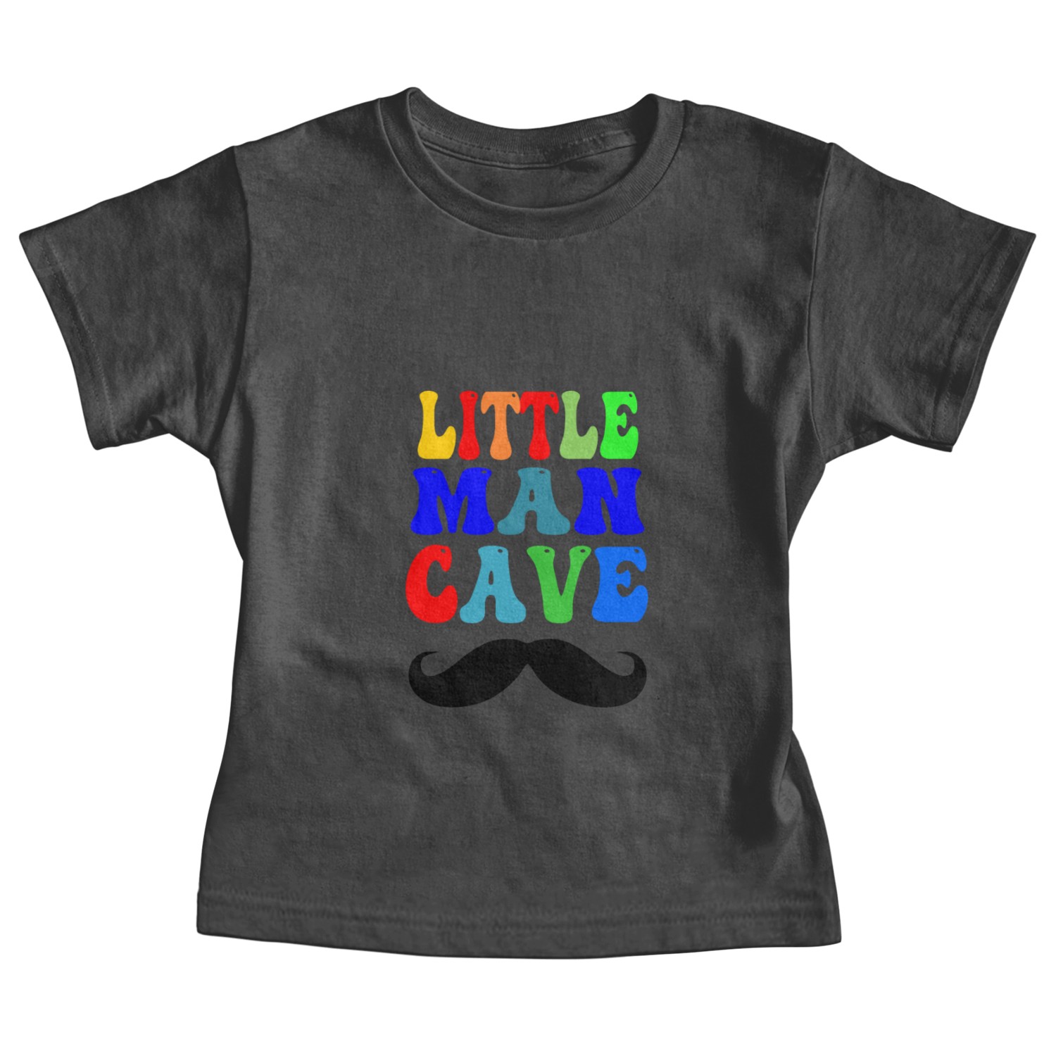 Little Man Cave Mustache Typography Poster Baby Tees