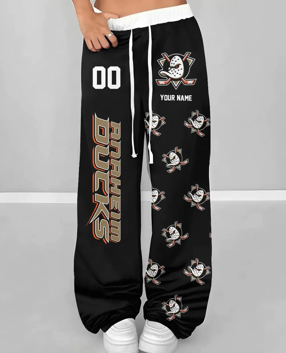 Anaheim Ducks NHL Personalized Wide Leg Lounge Pants