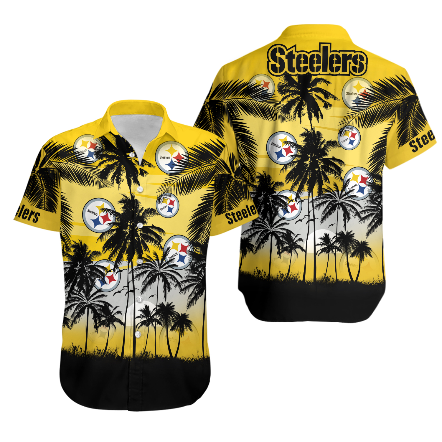 Pittsburgh S.t.e.e.l.e.r Tropical Sunset Hawaiian Shirt, Gift for Fan