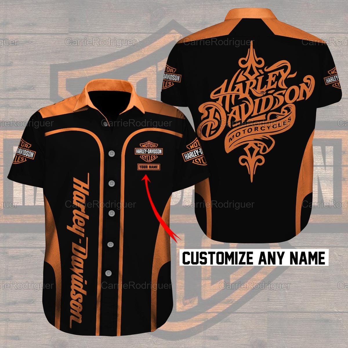 Personalized Motorcycles Button Shirt , H davidson Shirt