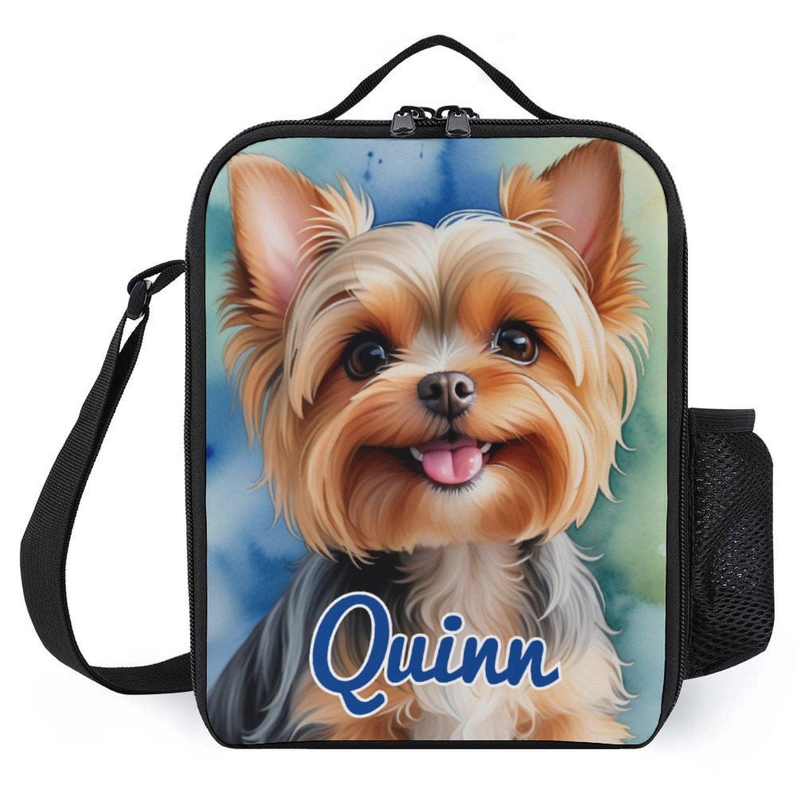 Personalized Yorkie Terrier Lunch Bag for School Camp Boys & Girls