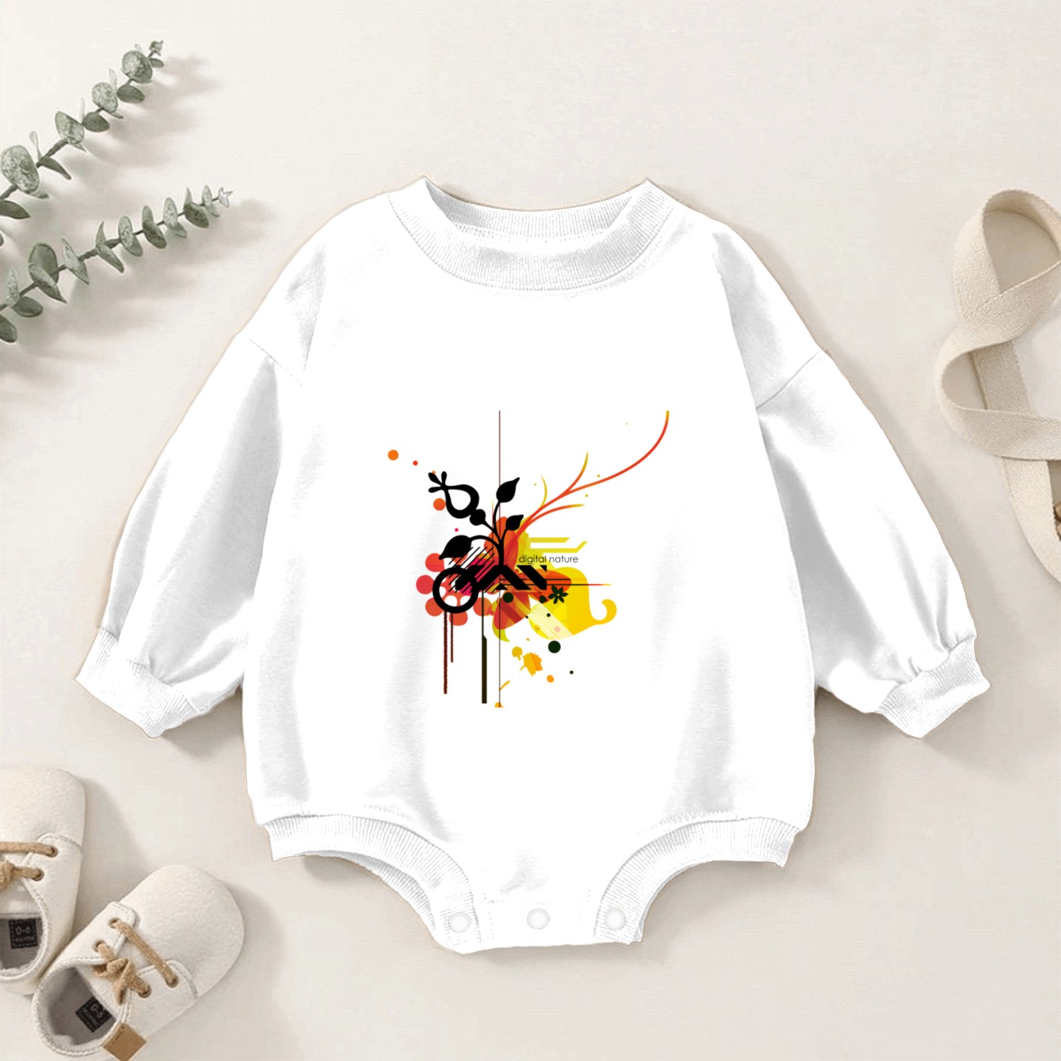Digital Nature Baby Romper Sweatshirts