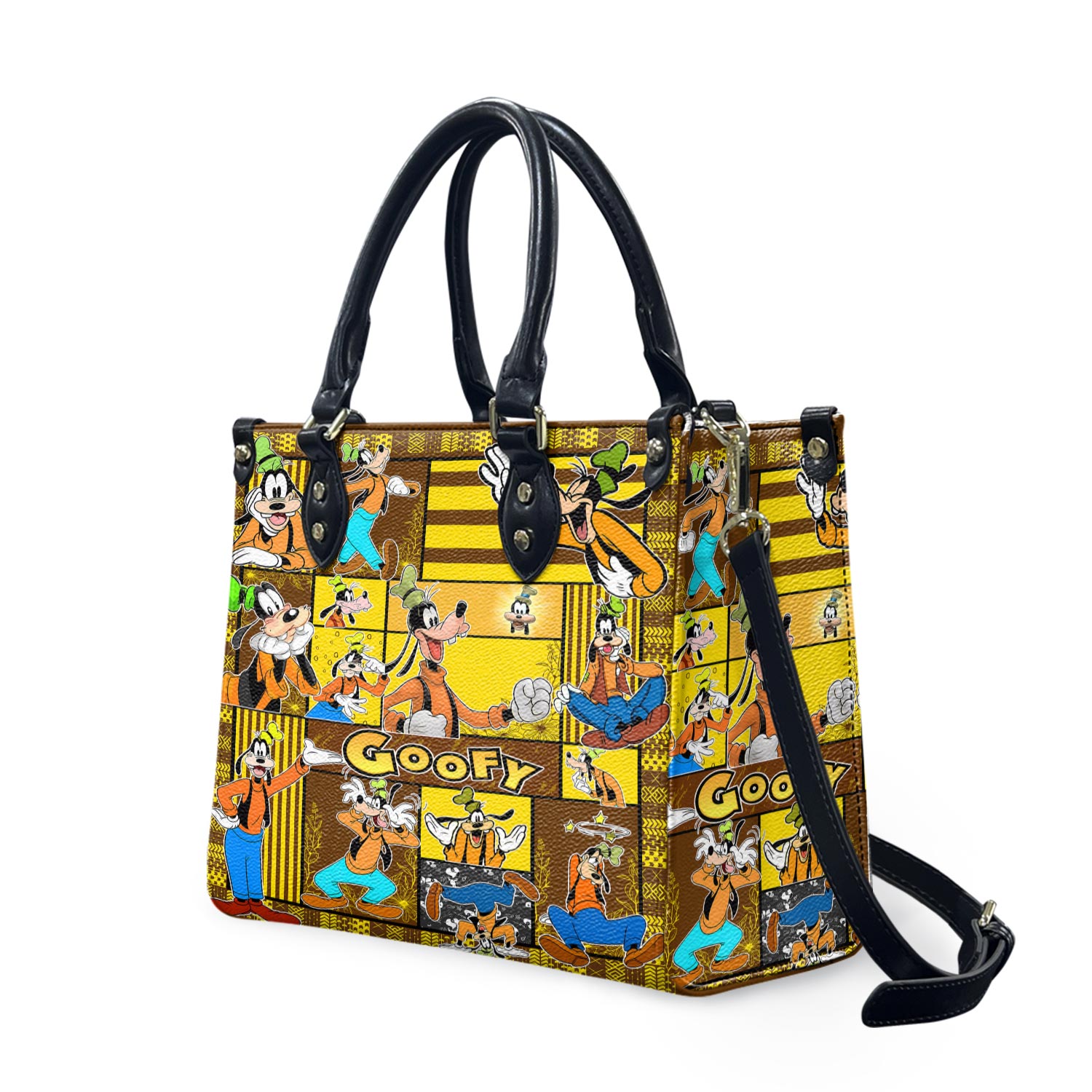Goofy Vintage Leather Handbag, Cartoon Leather Bag