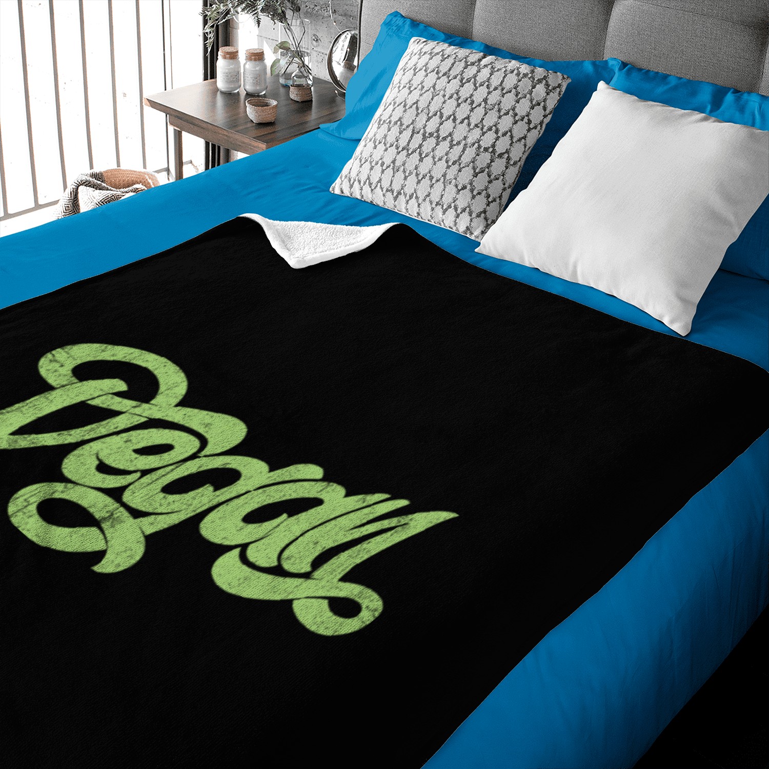 Vegan Vintage Type Design Baby Blankets