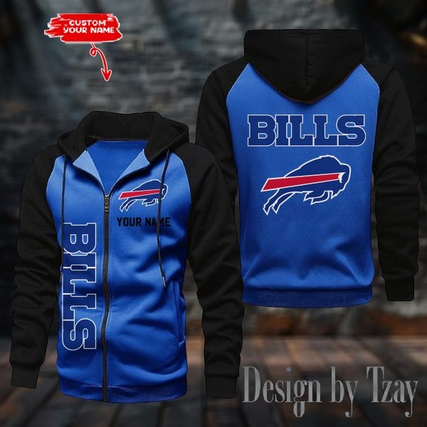 Buffalo Bills Raglan Zip Hoodie, Football Lover Gift, Game Day