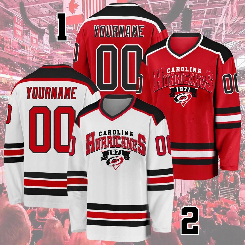 Customized Carolina Hockey Team Jersey, Custom Hurricanes Hockey Jersey, Gift For Fan, Jersey For Men Women And Kids, Hockey Lover