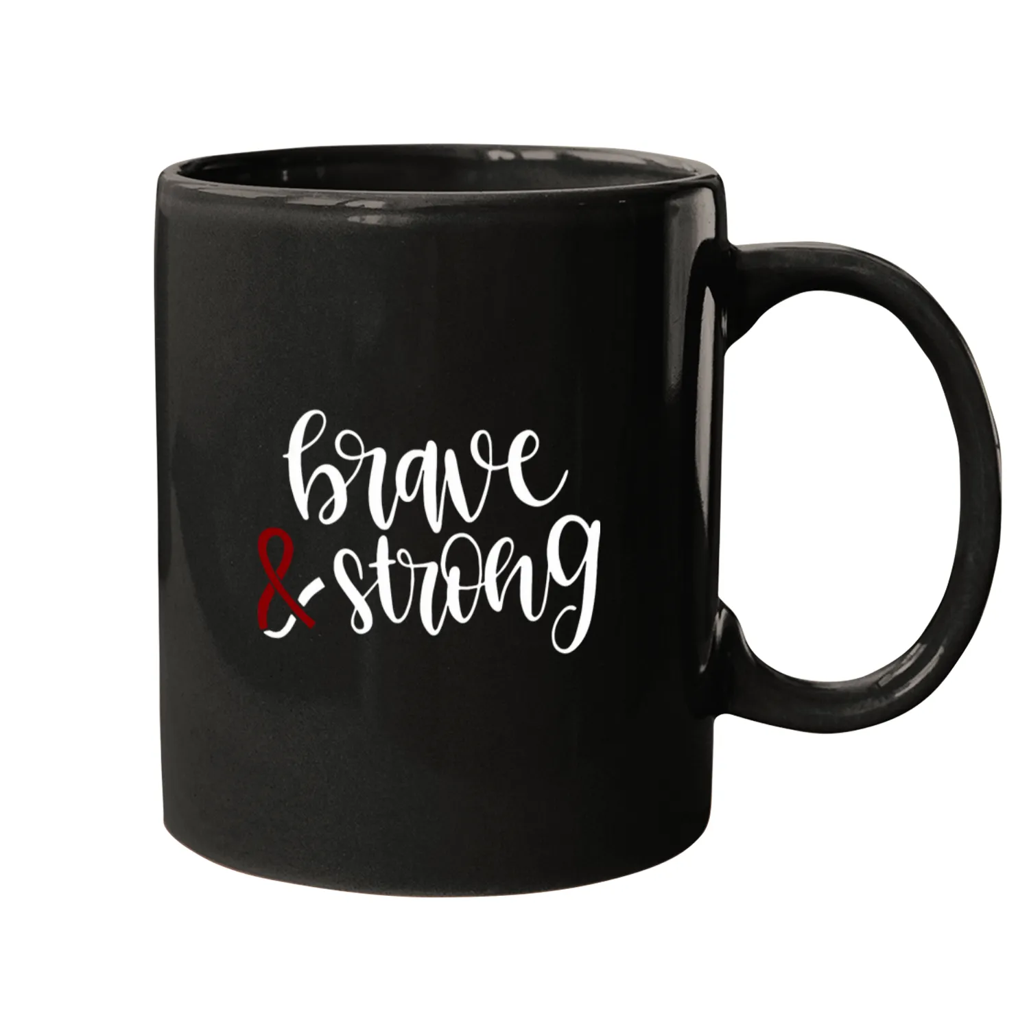 Brave Strong Multiple Myeloma Burgundy Ribbon Mugs