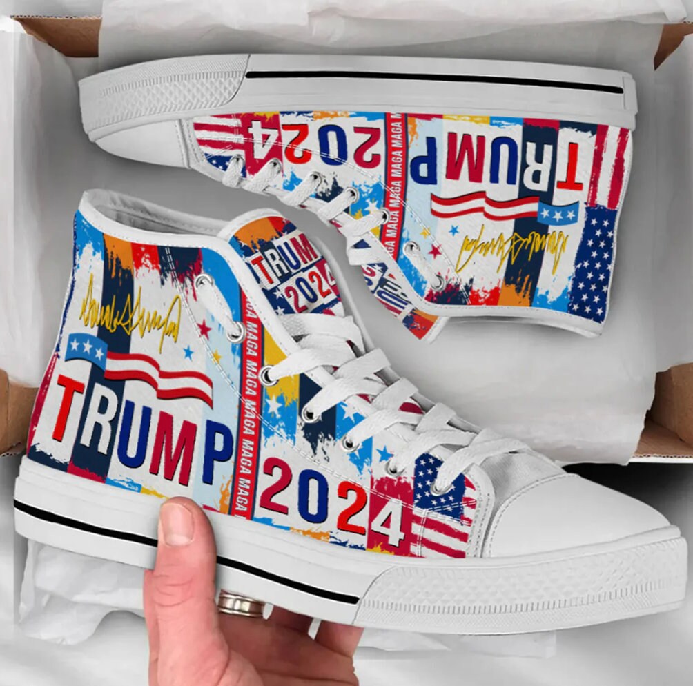 Trump 2024 MAGA | Donald Trump Fan High Top Canvas Shoes, Womens Mens Shoes, Best Gift