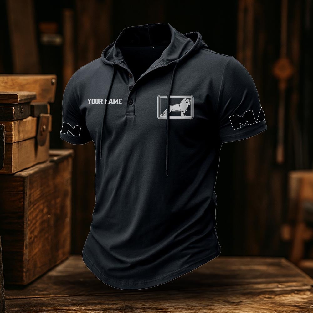 MAN Trucks Truck Classic Men's Sports Fitness Hooded Short Sleeved