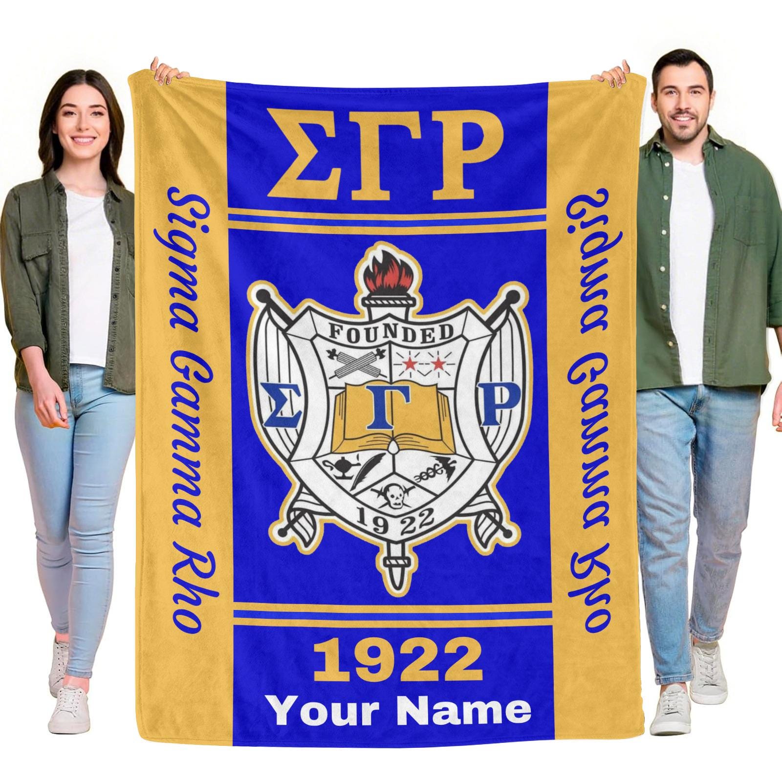 Personalized Sigma Gamma Rho Blanket | Custom Name Soft Cozy | Sorority Throw Gift