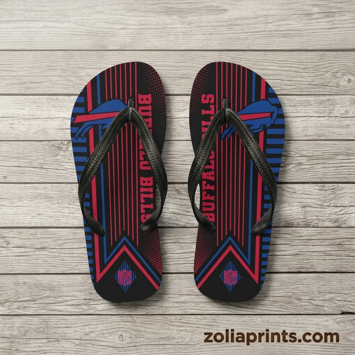 Buffalo Bills Team Logo Football Summer Flip Flops