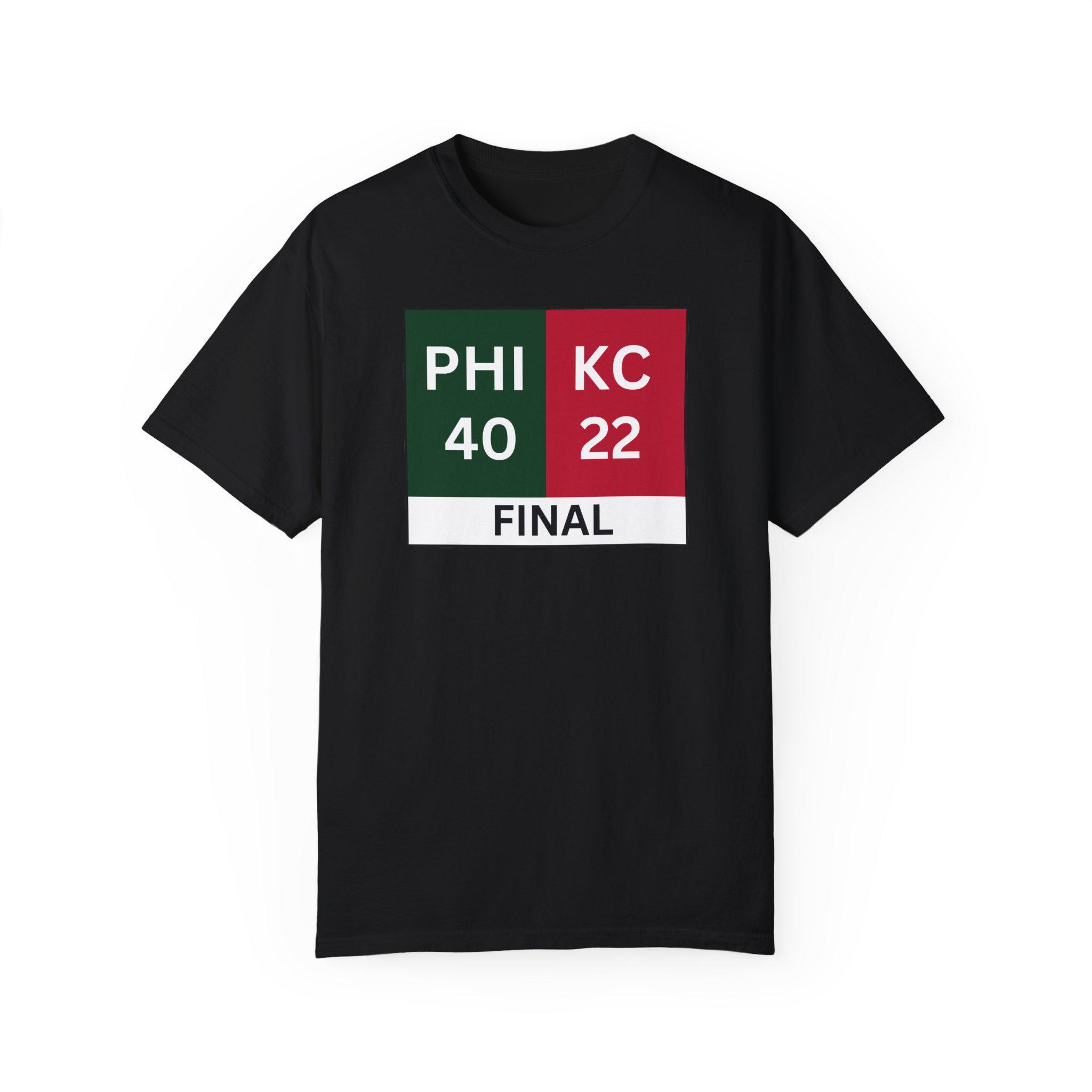 Eagles vs Chiefs Super Bowl Final Score Unisex T-shirt, Sports Fan Tee, Game Day Shirt, Football Fan Apparel, Philadelphia Super Bowl Champs