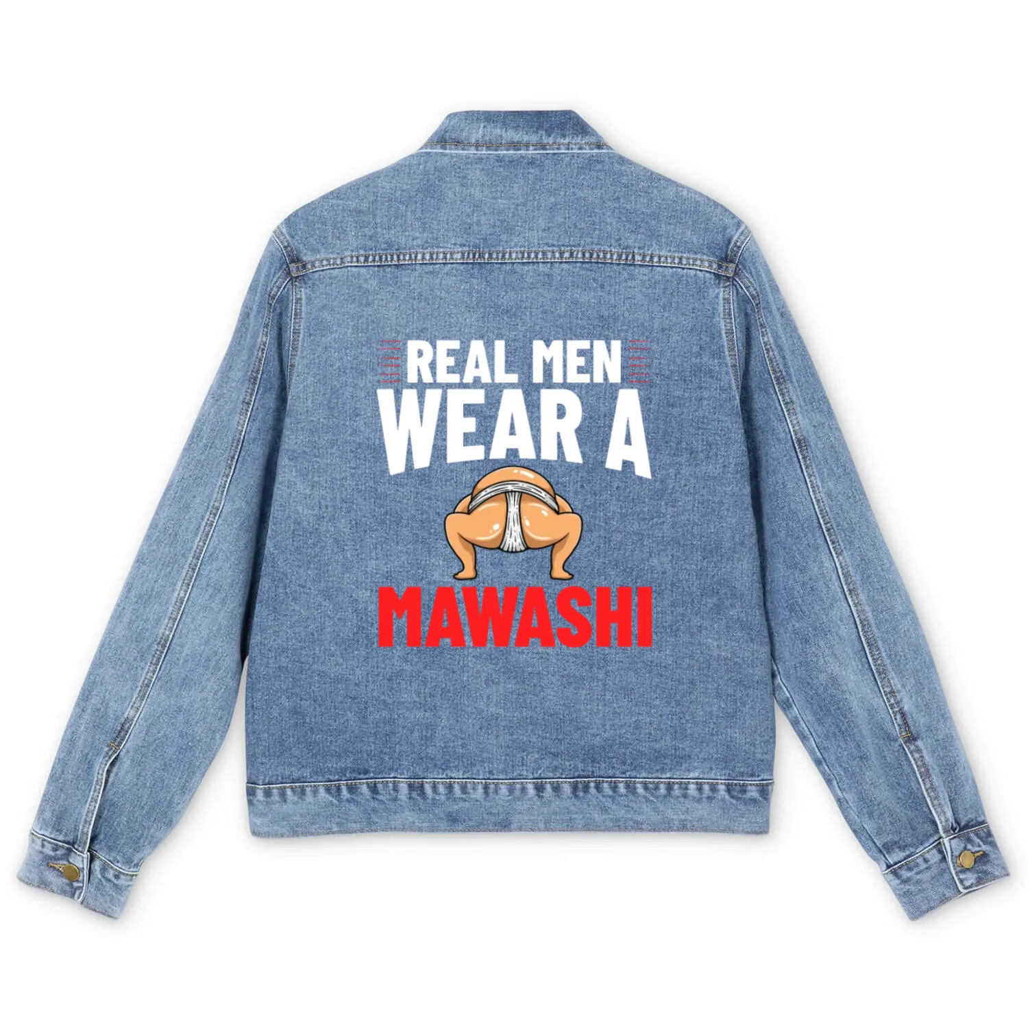 Sumo Wrestling Japanese Wrestler Sport Mawashi Men's Denim Jackets