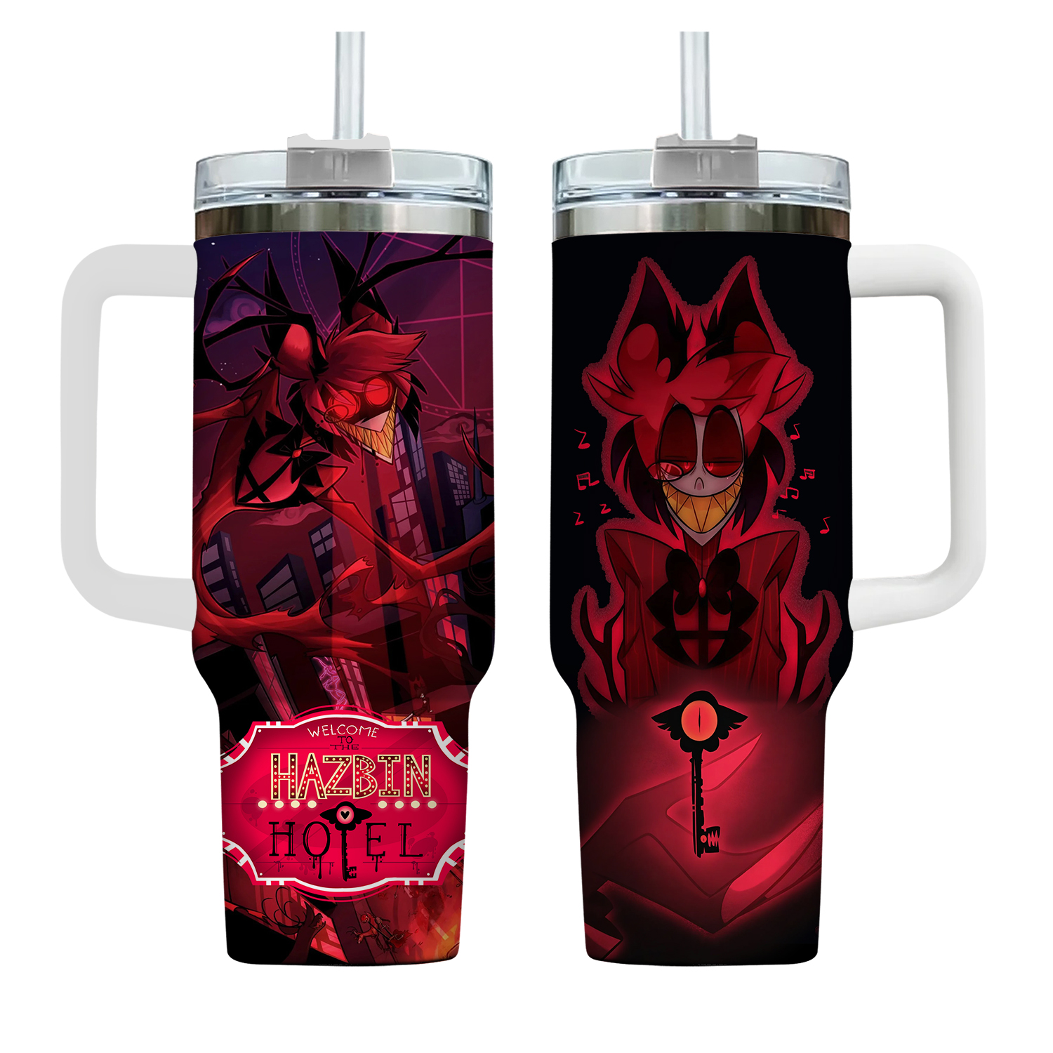 Hazbin Hotel Alastor Tumbler 40oz, Anime Movie Coffee Tumbler, Hazbin Hotel Tumbler Cup, Charlie Morningstar Tumbler, Cartoon Gifts