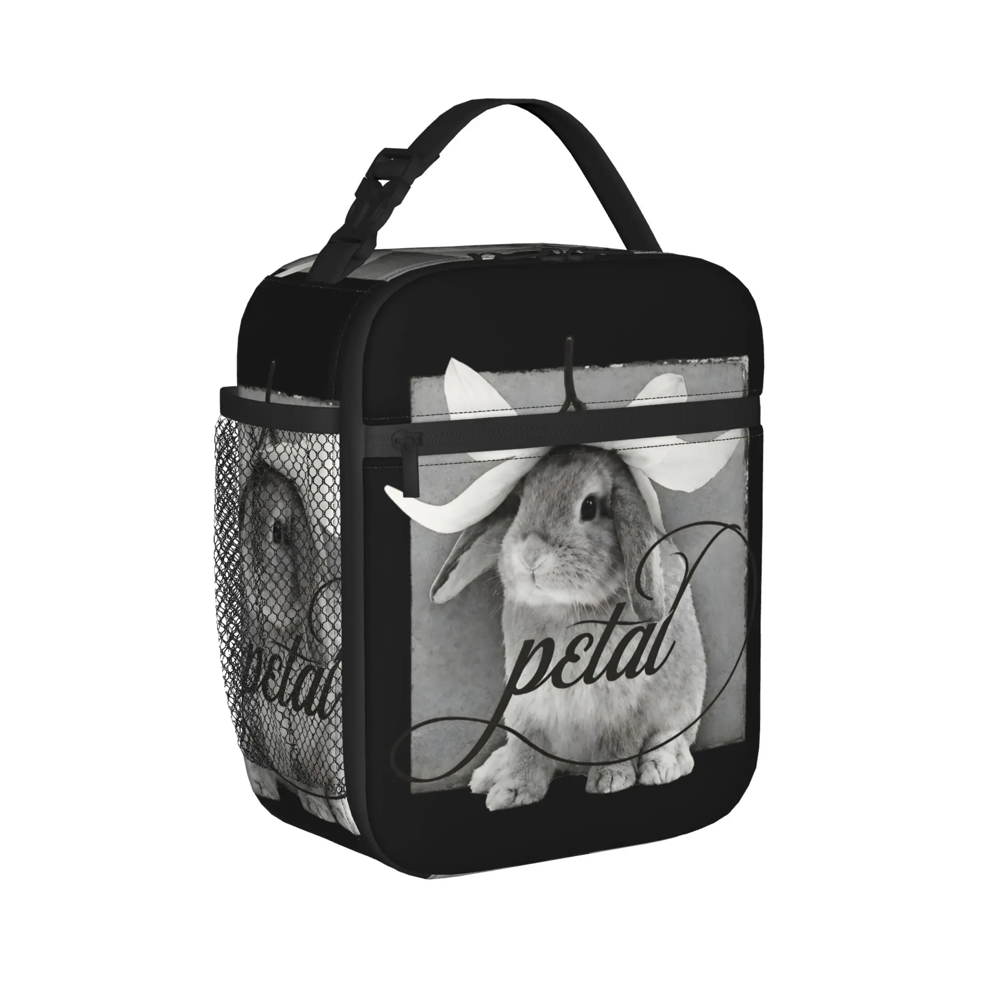 Arianas Grandes Bunny Petal Thermal Insulated Lunch Bags for Travel Portable Food Bag Container Cooler Thermal Food Box