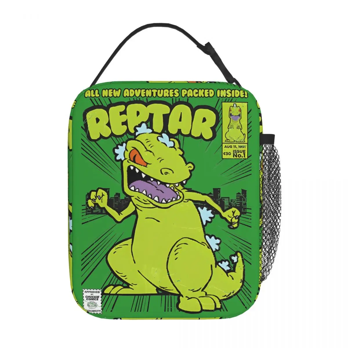 R-Rugrat Reptar Insulated Lunch Bags Portable Meal Container Cooler Bag Tote Lunch Box School Picnic Food Handbags
