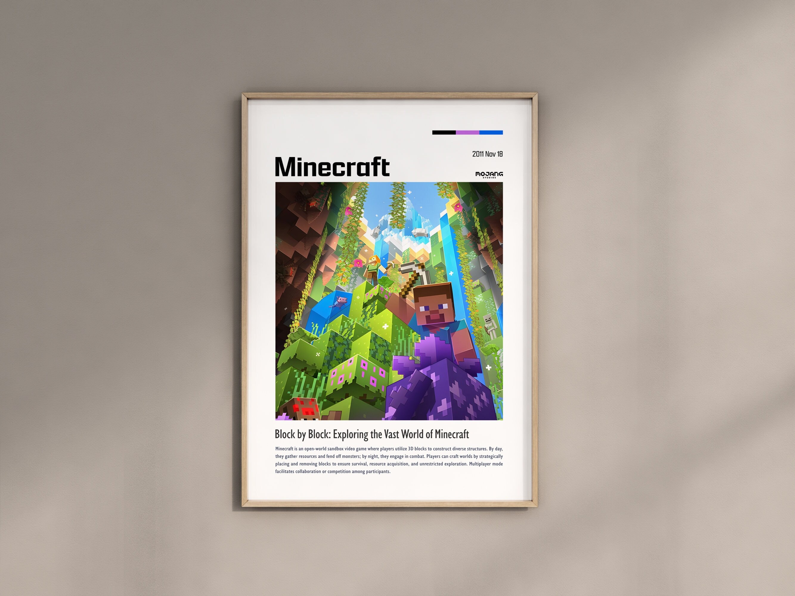 Minecraft Poster, Gaming Room Poster, Game Gift, Video Games Poster