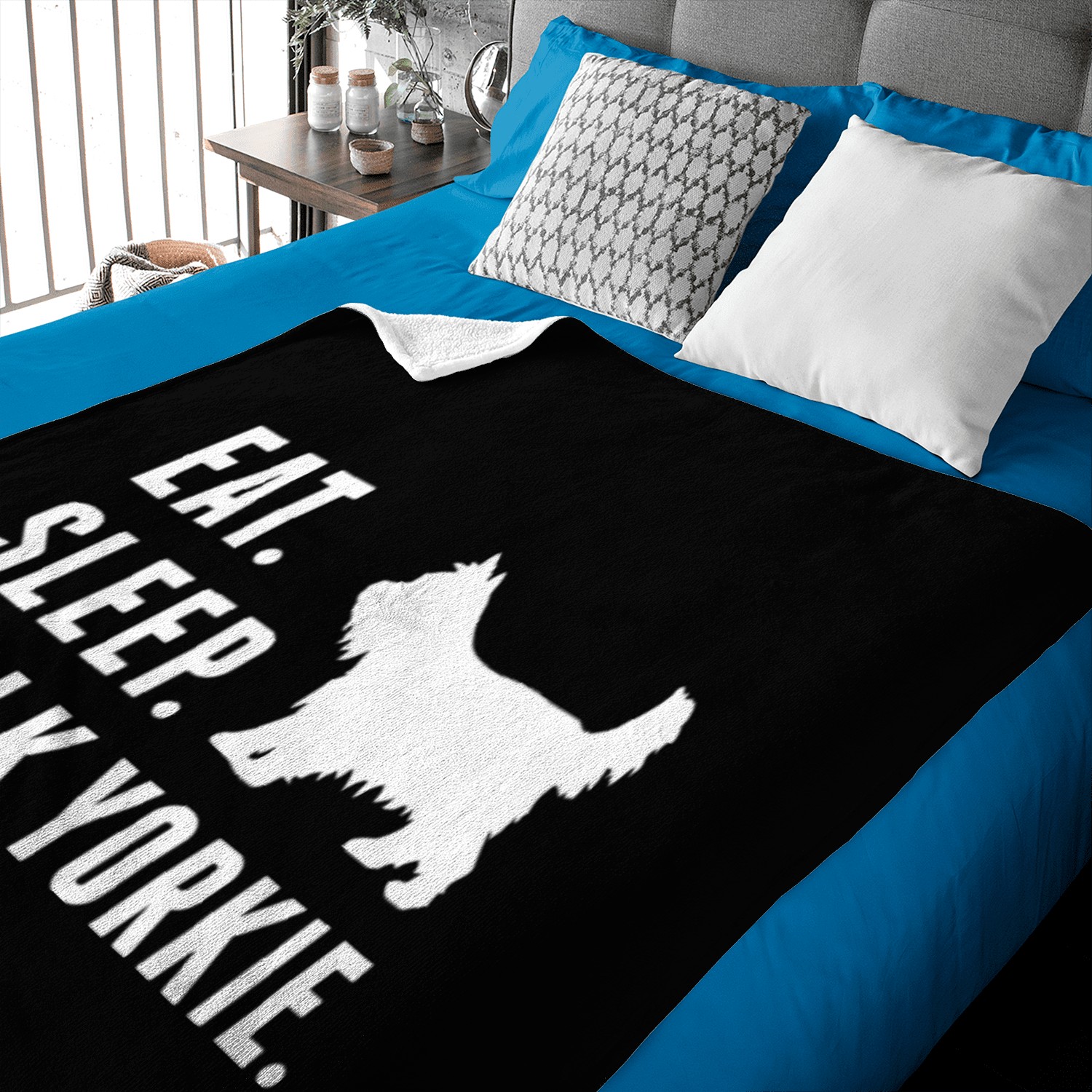 Eat Sleep Walk Yorkshire Terrier Baby Blankets