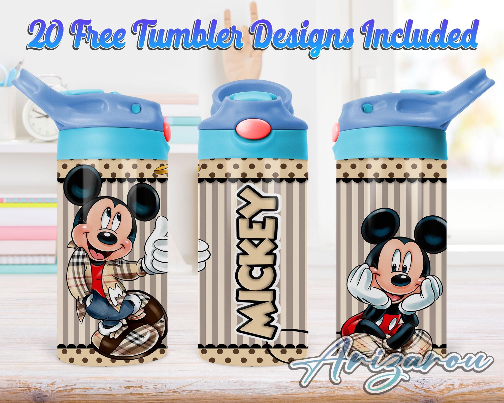 Mouse Cartoon 12oz Kids Flip Top Sippy Cup, Cartoon 12oz Sippy cup Tumbler