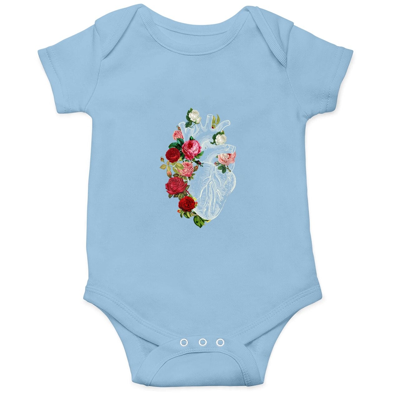 Anatomical Heart And Flowers Show Your Love Baby Bodysuit
