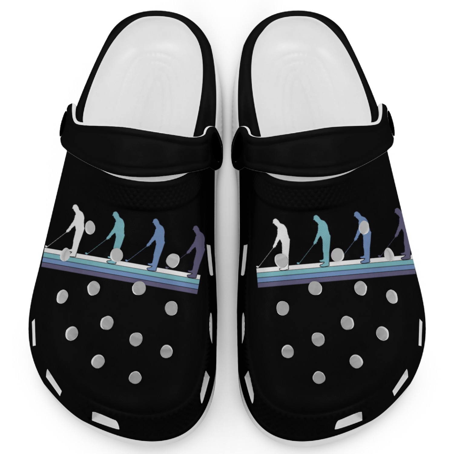 Golfing Gradient Silhouettes Clogs