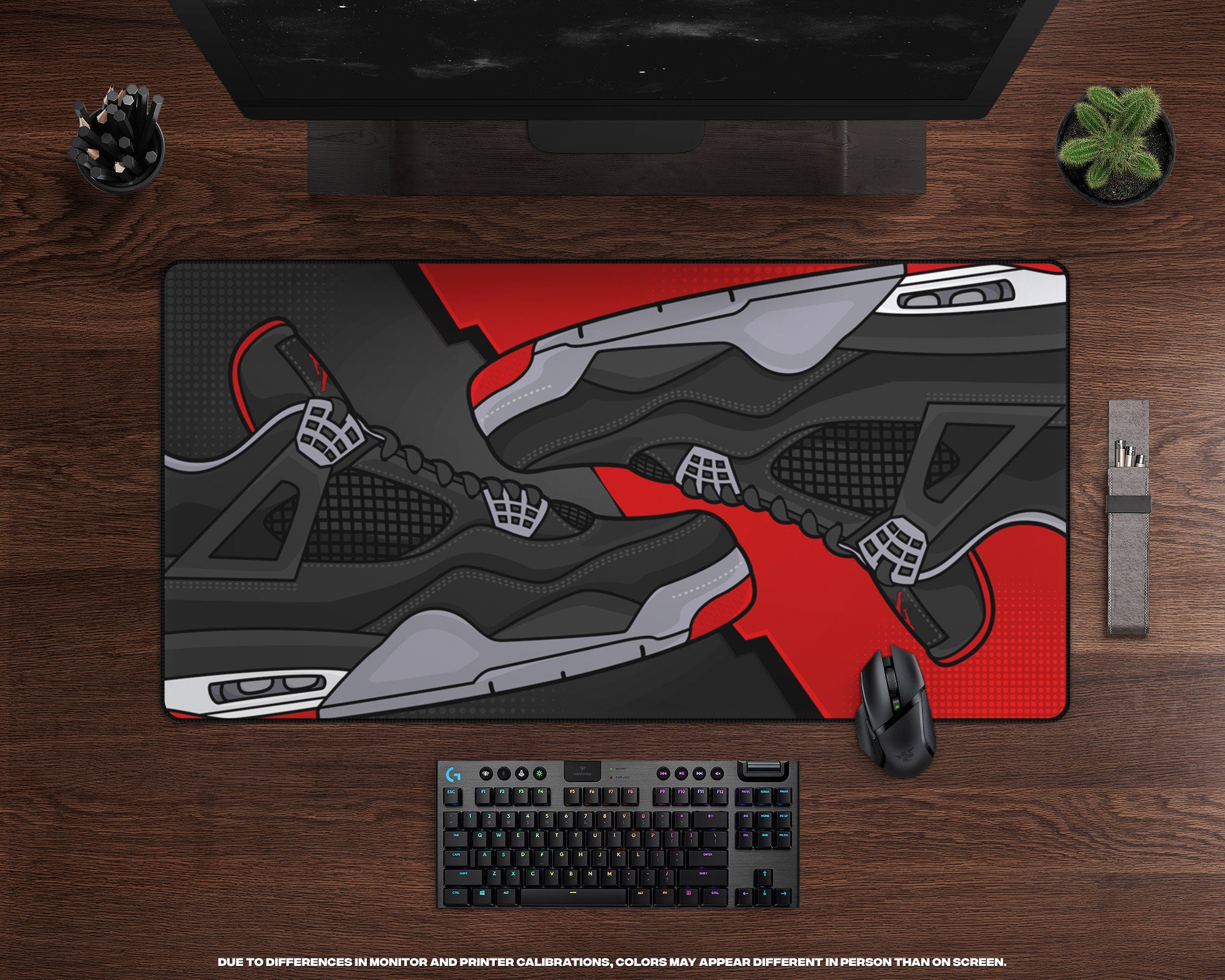 BRED Fours Desk Mat XL Gaming Mouse Pad, Large Mousepad, Gaming Mat, Mousepad XXL, Hypebeast, Sneakerhead, Sneaker Decor, Desk Accessories