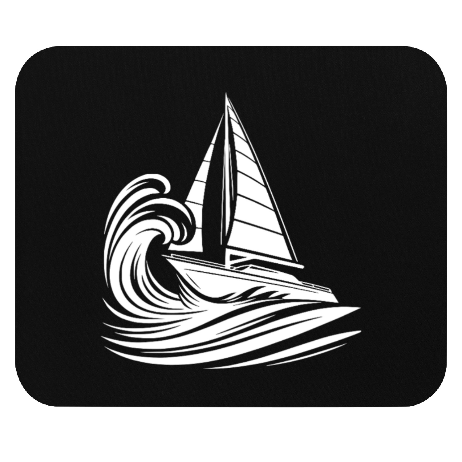 Elegant Sailing Boat In Swell Mouse Pads