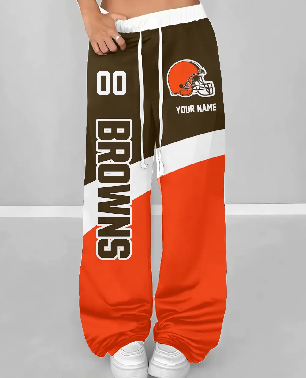 Cleveland Browns Personalized Wide Leg Lounge Pants