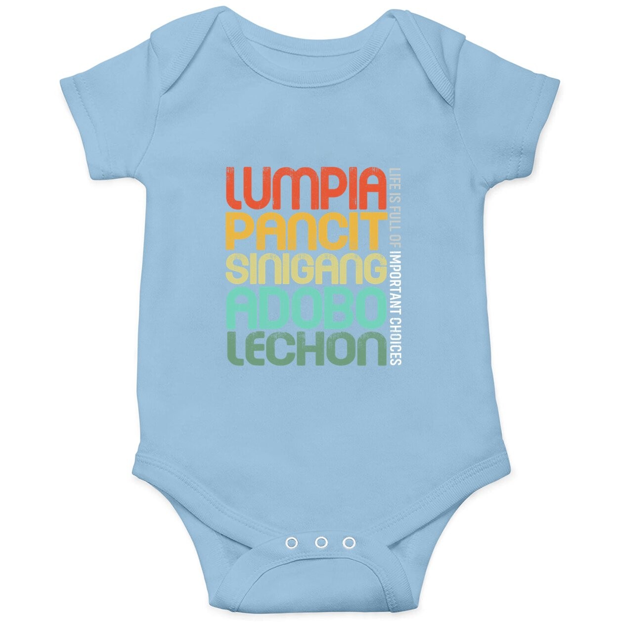 Filipino Philippine Food Lumpia Pancit Sinigang Adobo Lechon Baby Bodysuit