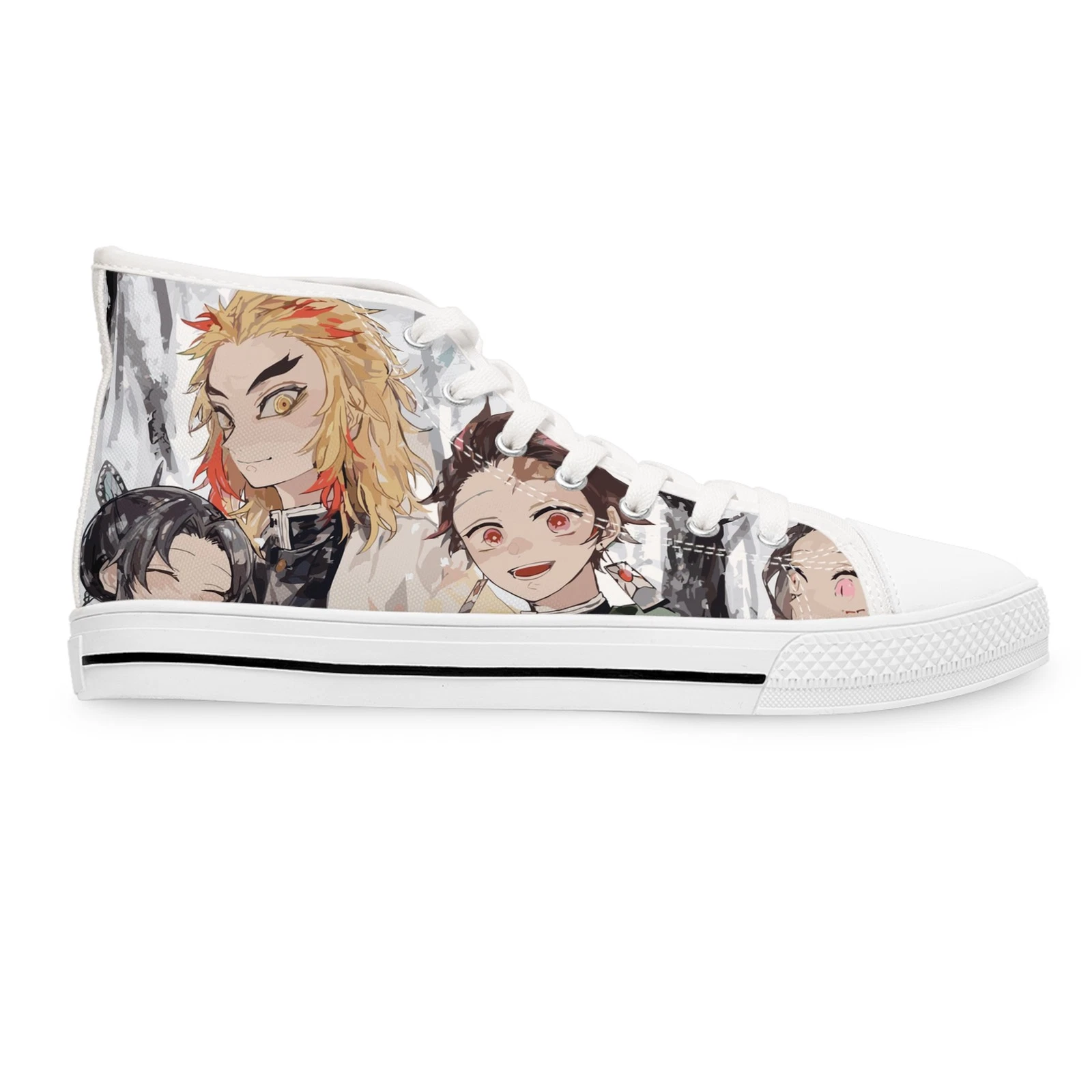 Women Artistic High Top Sneakers Shoes fan art demon anime manga kyojuro
