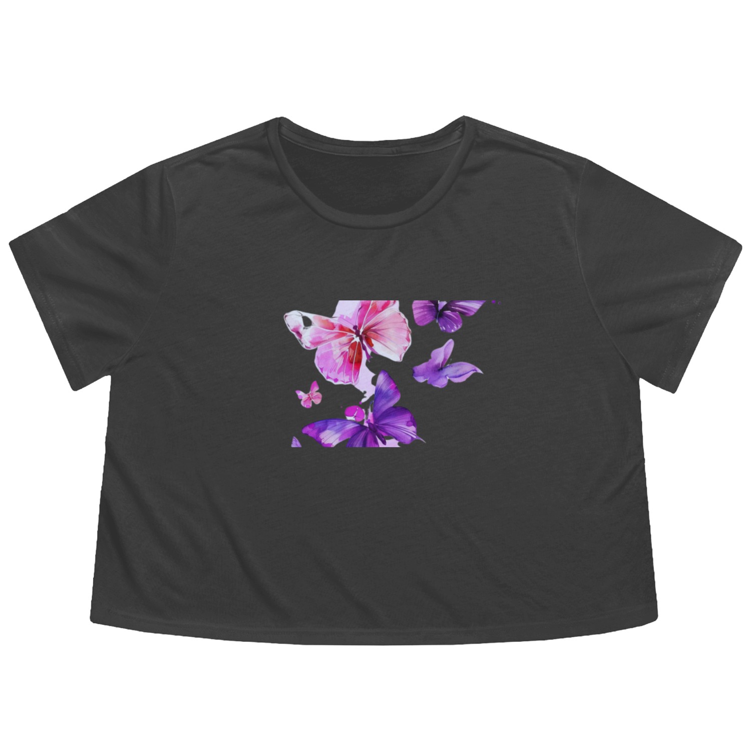 butterfly design Flowy Cropped Tees