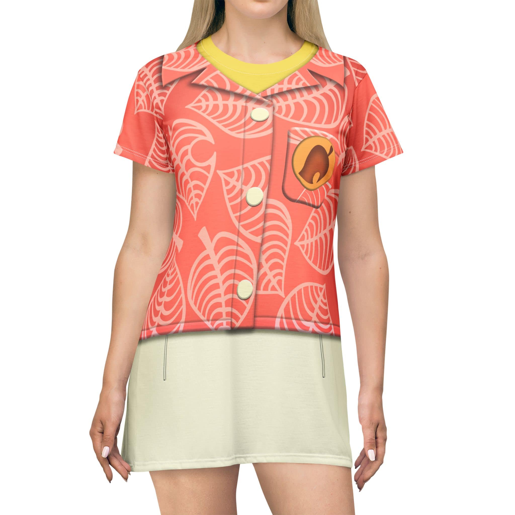 Isabelle Inspired Short Sleeve Dress, Video Game Player Costume, Shih Tzu Dog Character Cosplay, Family Gamer Party Outfit, Birthday Apparel