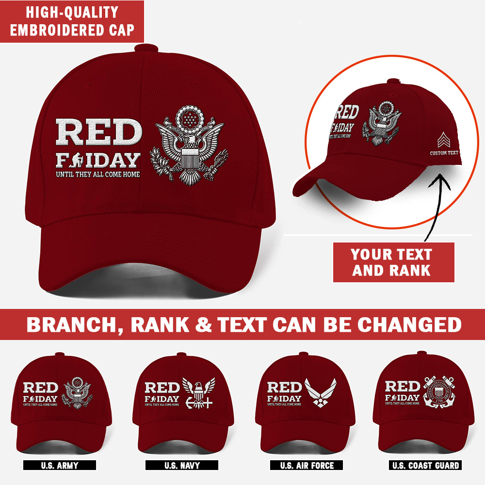 Red Friday Until They All Come Home Embroidered Baseball Cap
