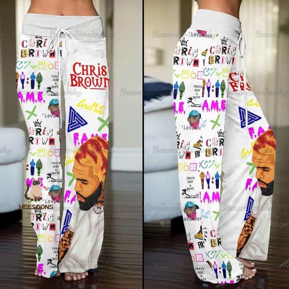 Chris Brown 11:11 Abum Trousers Pants, Chris Brown Women Pant, Chris Brown Straight Pants, Chris Brown Merch Trousers Pants, Chris Brown Hip Hop