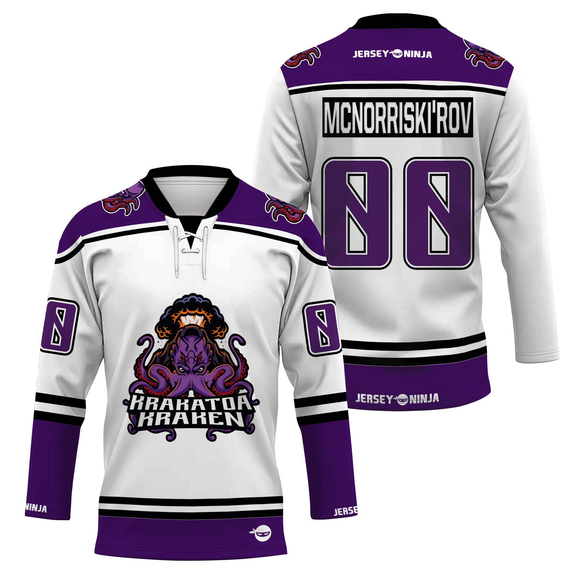 Krakatoa Kraken White Mythical Hockey Jersey