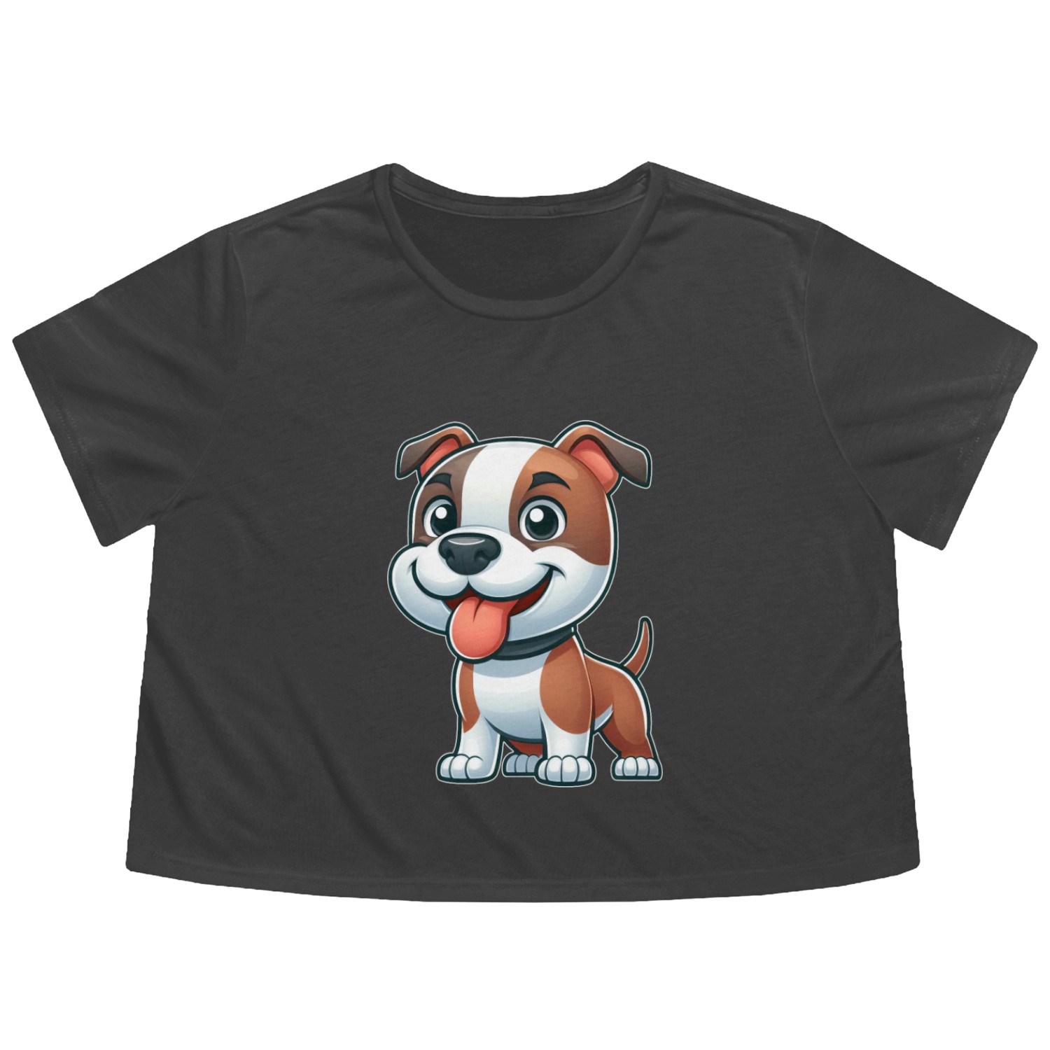 Cute dog pitbull American Staffordshire Terrier Flowy Cropped Tees