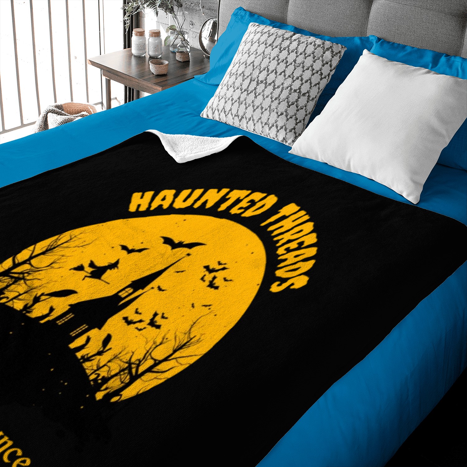 Haunted Threads Ghostly Elegance design Baby Blankets