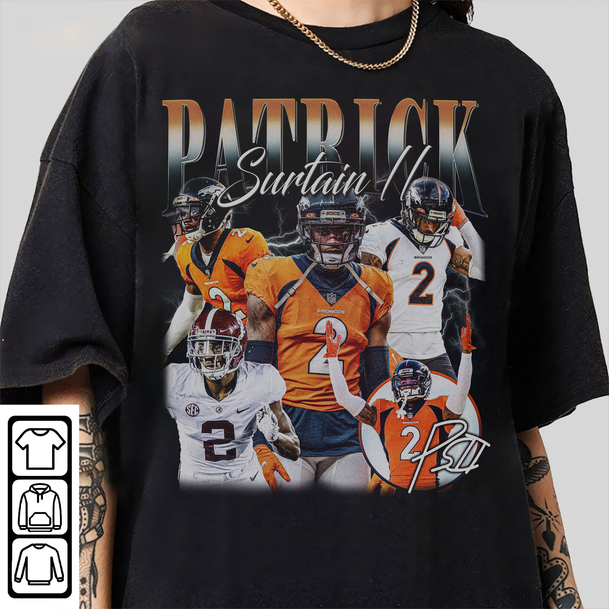 Vintage 90s Graphic Style Patrick Surtain II T-Shirt, Patrick Surtain II Shirt, Denver Football Shirt, Vintage Sport Shirt