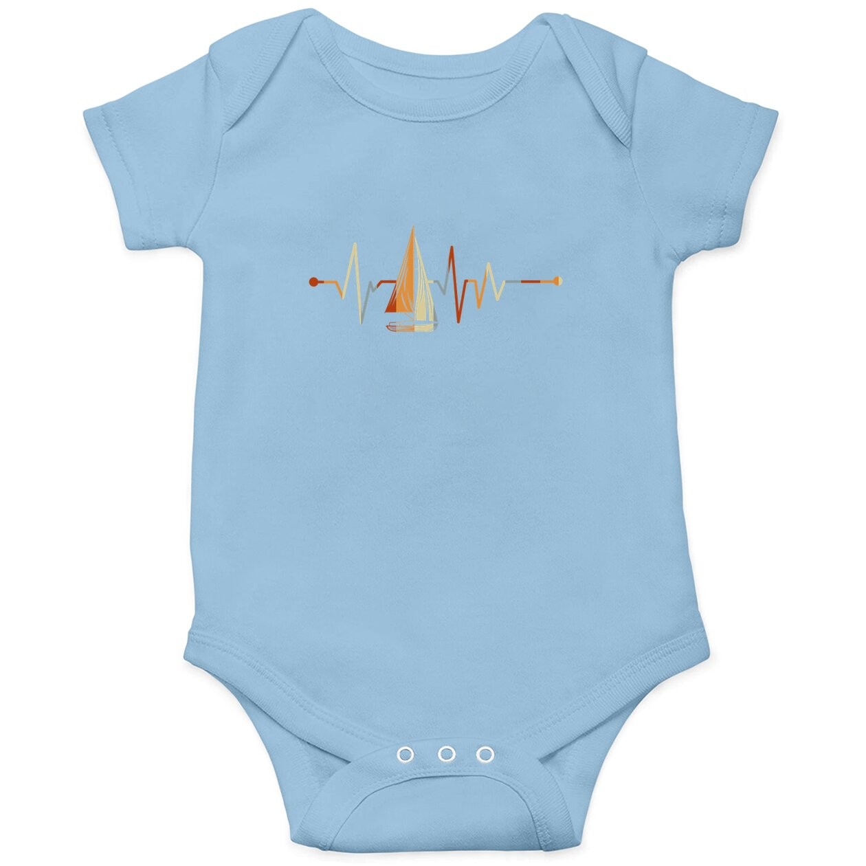 Sea Captain Gift Sail Boat Heartbeat Boat Sailing Baby Bodysuit