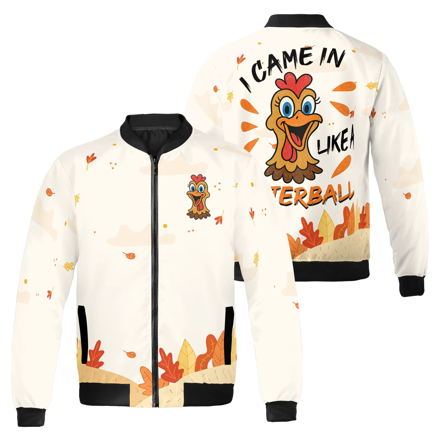 I Came In Like A Butterball Funny Thanksgiving Turky Day Bomber Jacket