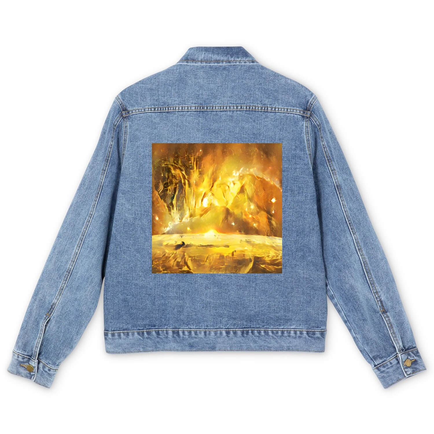 Gold Nebulae Rises Over a Golden World Abstract Men's Denim Jackets