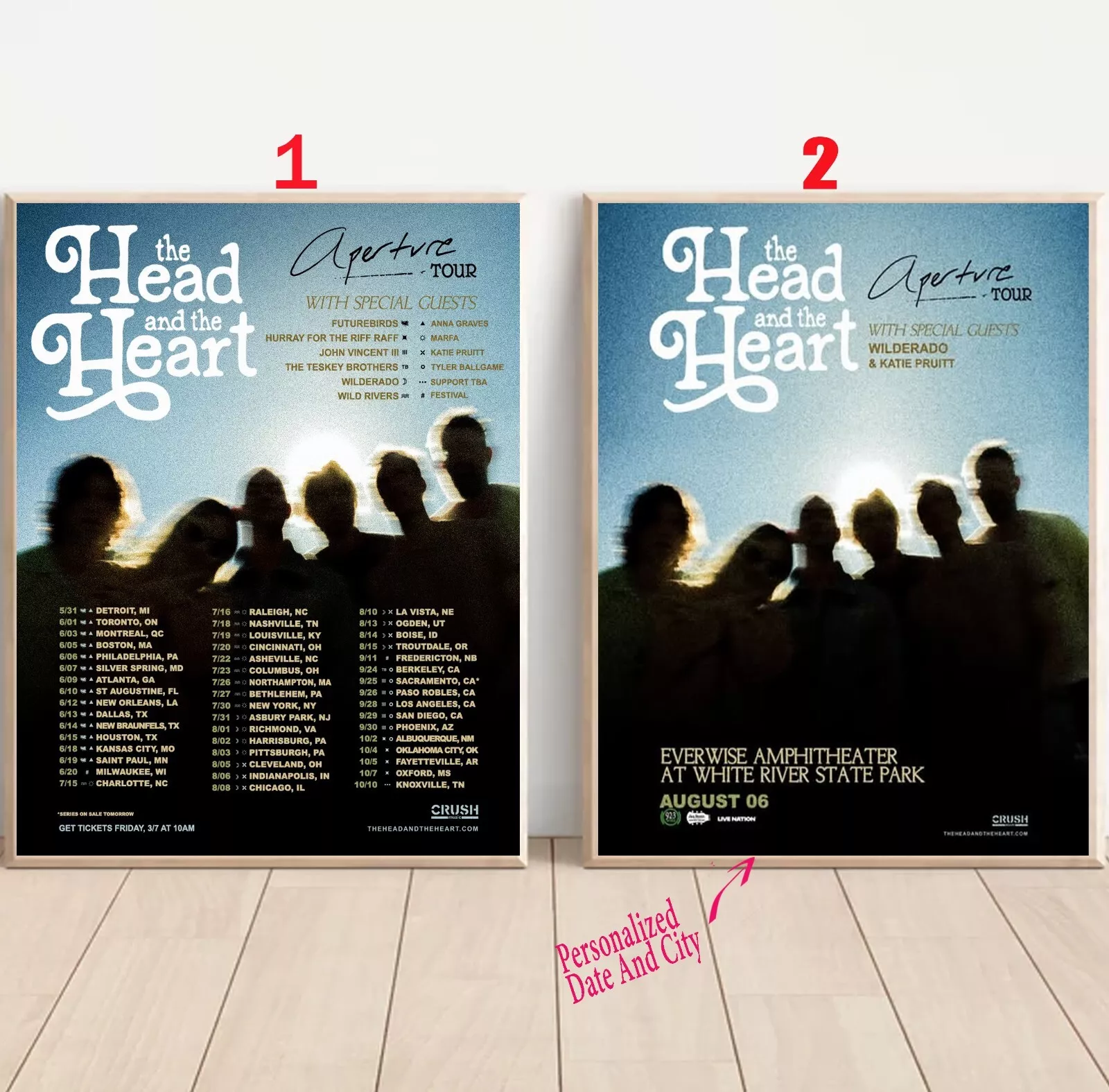Custom The Head and The Heart 2025 Tour Poster