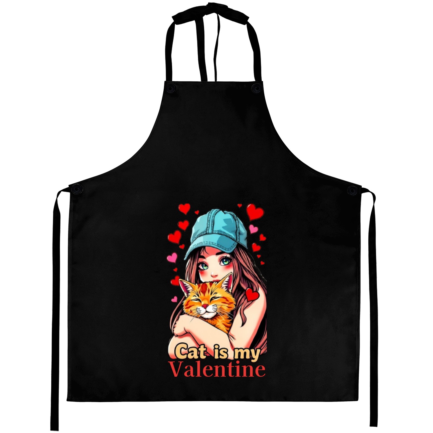 My Cat is My Valentine Aprons