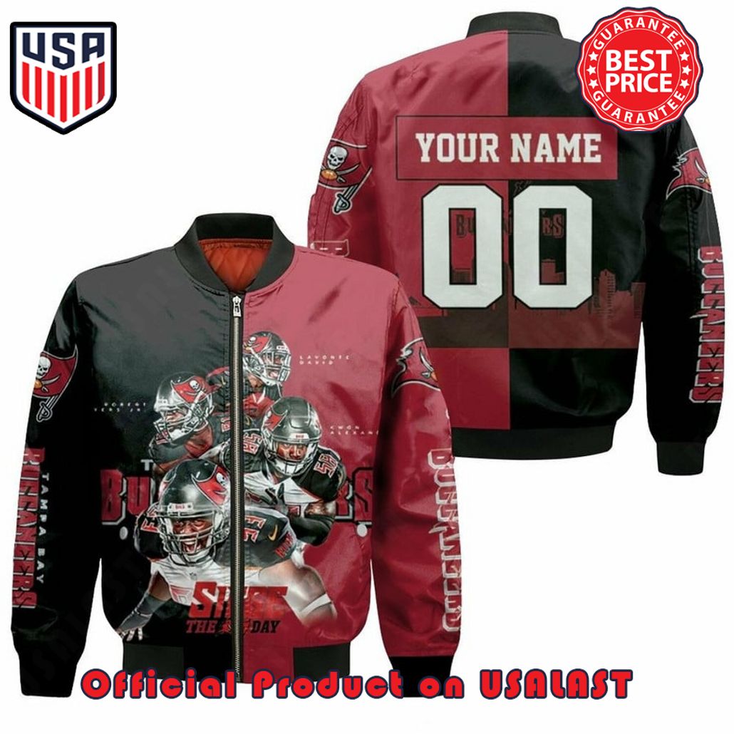 TAMPA BAY BUCCANEERS TEAM SIEGE THE DAY 3D CUSTOMIZED PATTERN BOMBER JACKET