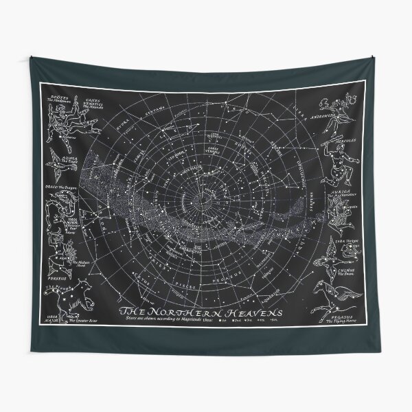 THE NORTHERN HEAVENS : Vintage Star Map Print Tapestry
