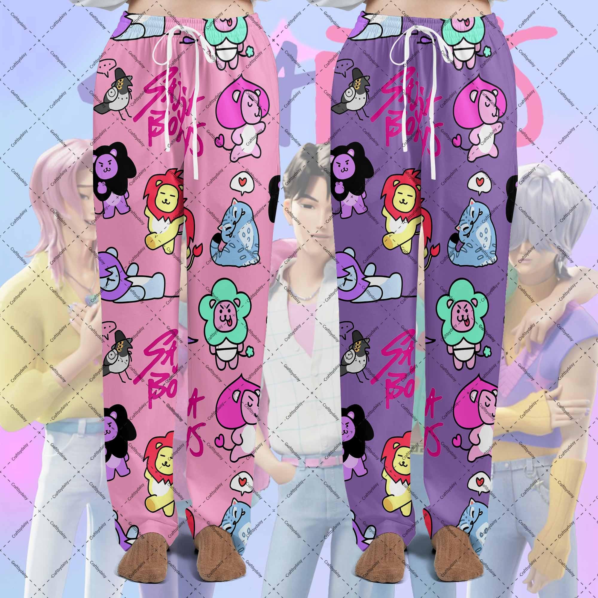 K-Pop Demon Hunters Saja Boys Pjs Pants, Saja Boys Pajamas Pants, Rumi Jinu Mira Zoey Kpop Demon Hunters Sleepwear, Gift For Kpop Lovers