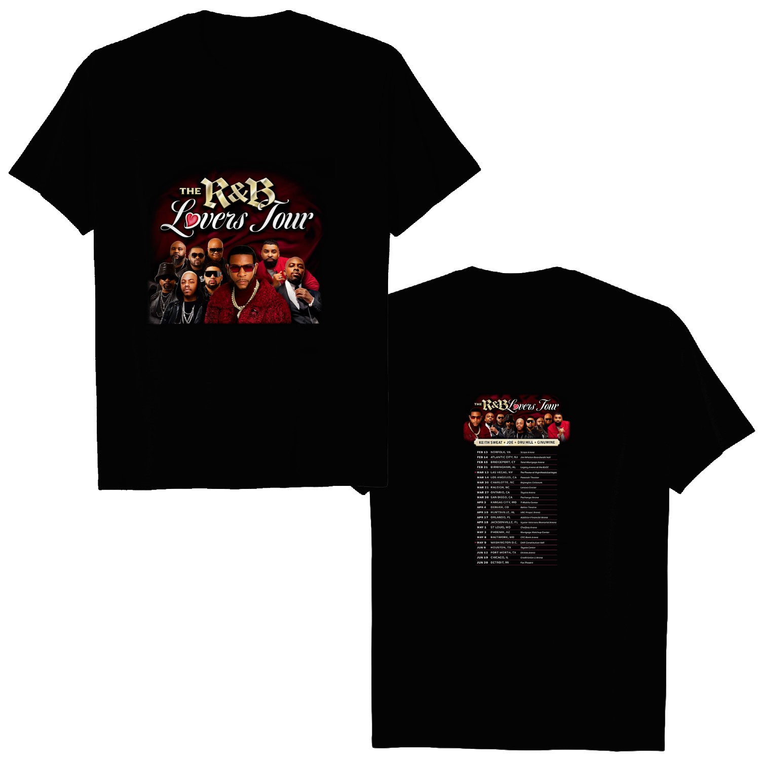 2 Sides Keith Sweat The R&B Lovers Tour 2026 Black Shirt S-5XL