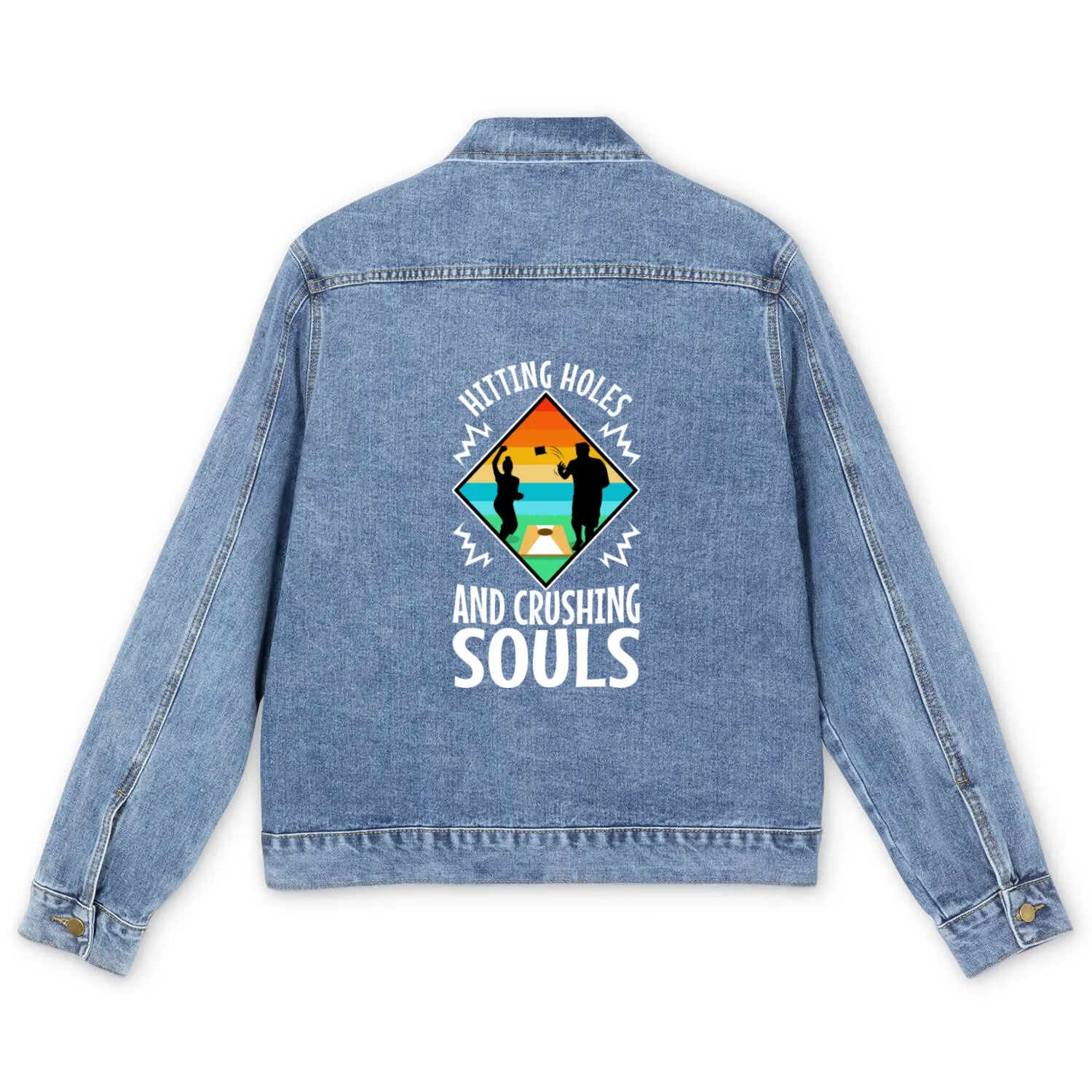 Hitting Holes and Crushing Souls Men's Denim Jackets